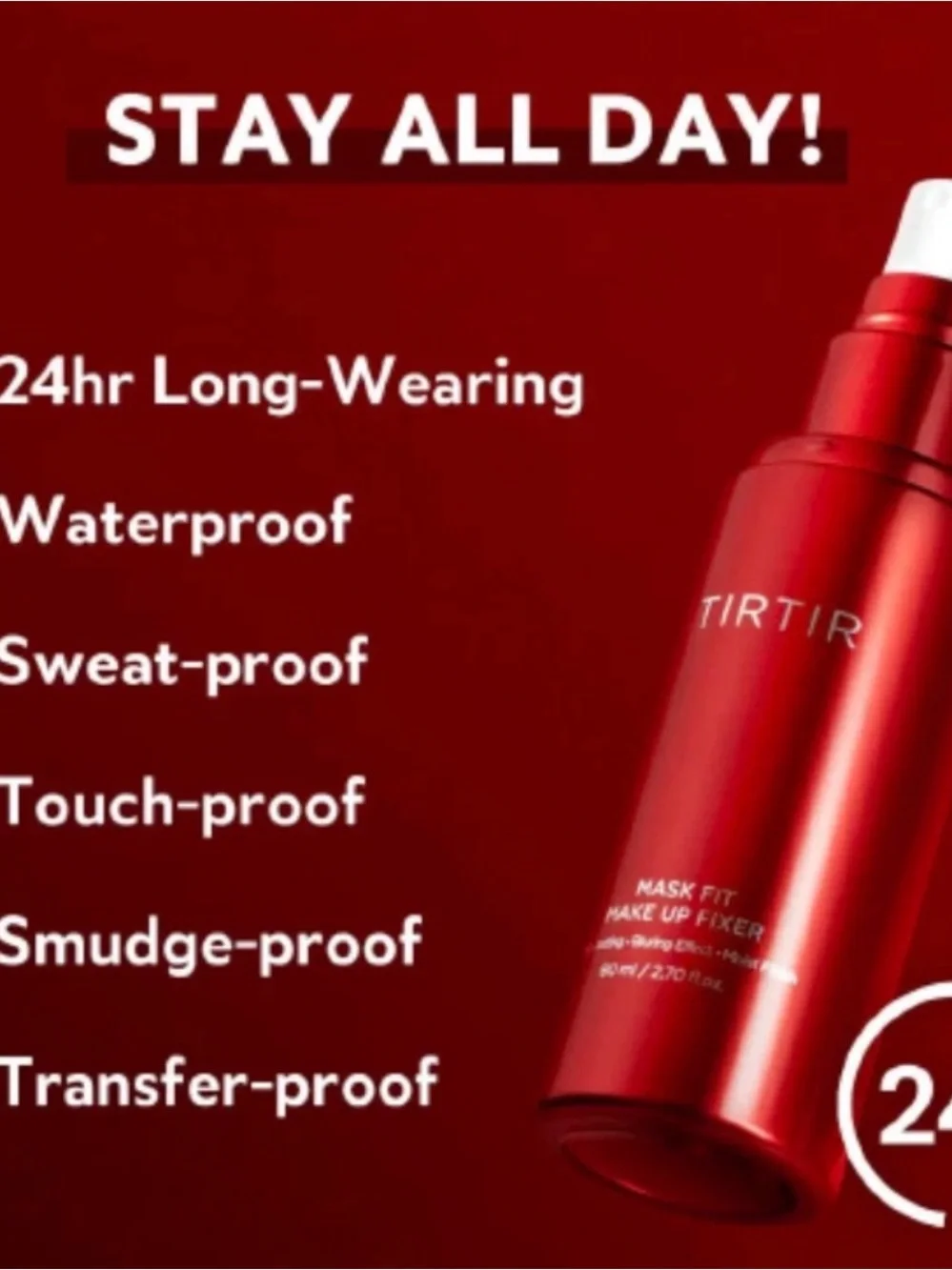 TIRTIR Mask Fit Makeup Fixer & Waterproof Setting Spray Duo — Red and Pink